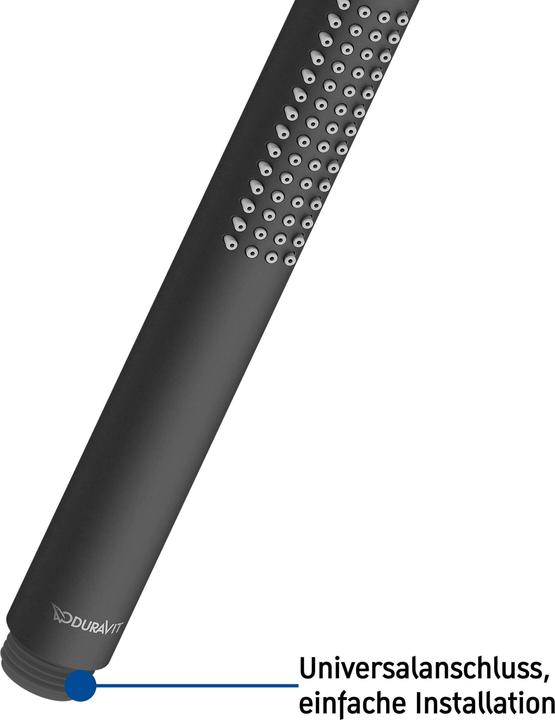 Produktbild Duravit Stabbrause rund schwarz matt (1 Strahlarten, 21 l/min)