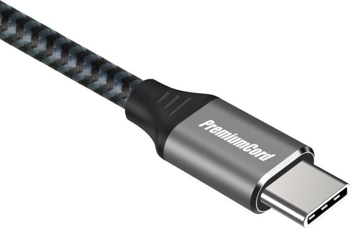 Produktbild PremiumCord Kabel USB-C M/M, bavlnÄ›nÃ½ oplet (2 m, USB 2.0, 100 W)
