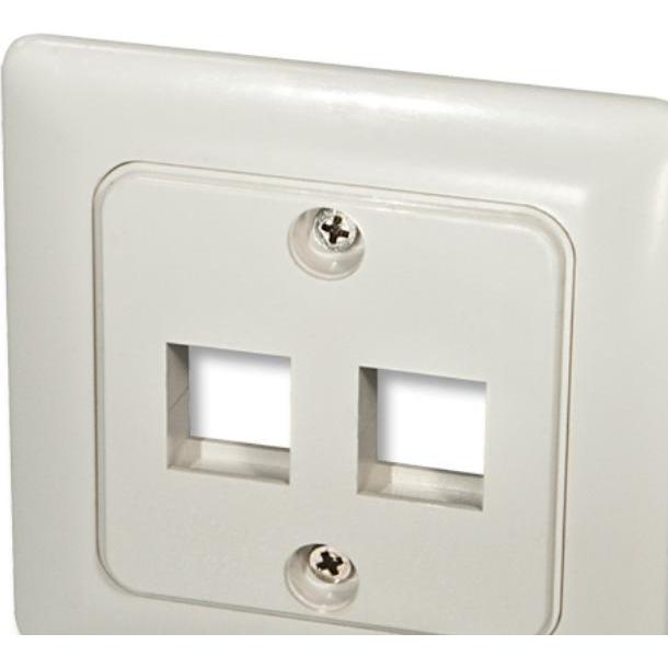 Lindy, Zubehör Schalterprogramm, Wandanschlussdose f.2 Keystone Wanddose DE mit Abdeckung 80x80