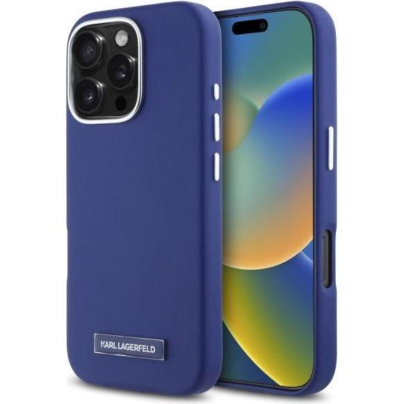 Karl Lagerfeld KLHMP16LPGMSRPB iPhone 16 Pro 6.3" niebieski/blue hardcase FW Metal Plate MagSafe (Apple iPhone 16 Pro), ...