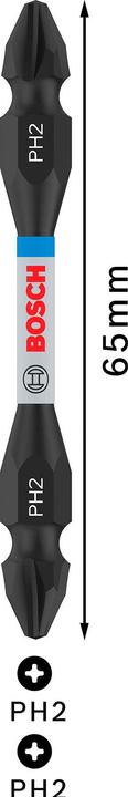 Productafbeelding Bosch Professional Zubehör PRO Slagschroevendraaierbit met dubbele bladen en pick & click inzetstukken, PH2, 65 mm (Cross Phillips PH)