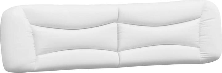 Actual product image VidaXL Bed Upholstered bed Double bed Faux leather bed with mattress White 200x200cm (200 x 200 cm)