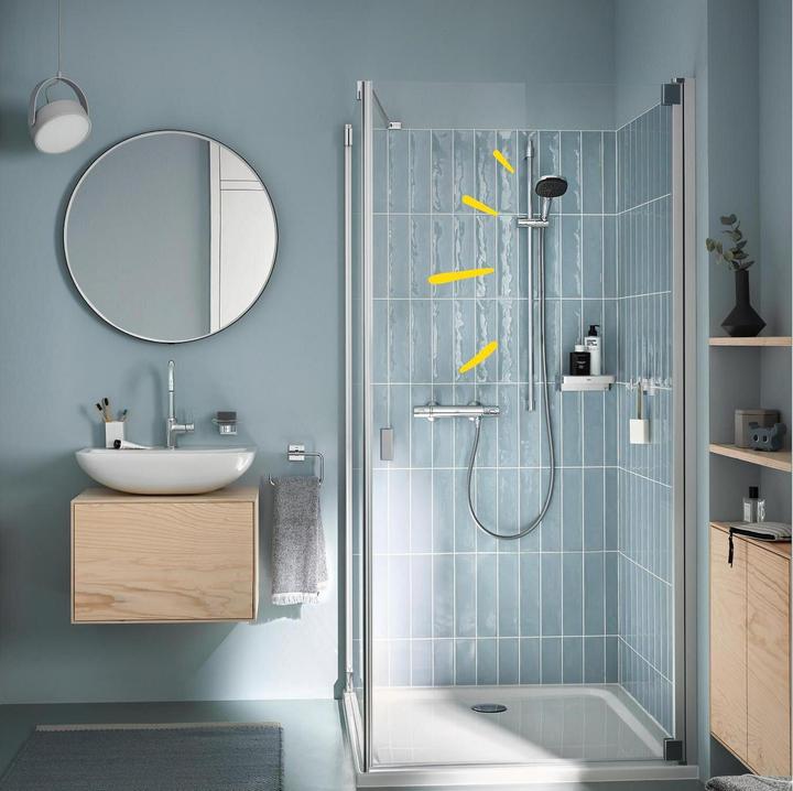 Produktbild Grohe Vitalio Comfort 110 QuickFix Brausestangenset, kleben oder bohren, Länge 900mm, wassersparend, 2 Str