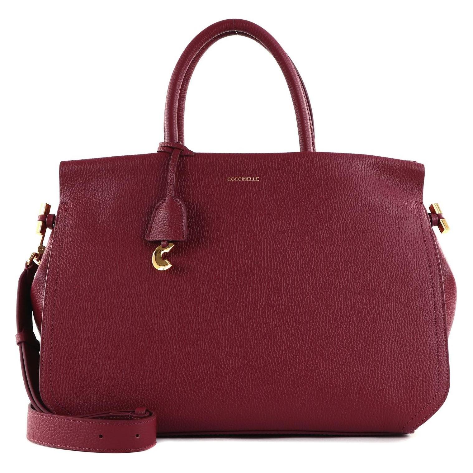 Coccinelle, Damen, Tasche, Blue Soft Handbag Grained Leather, Pink