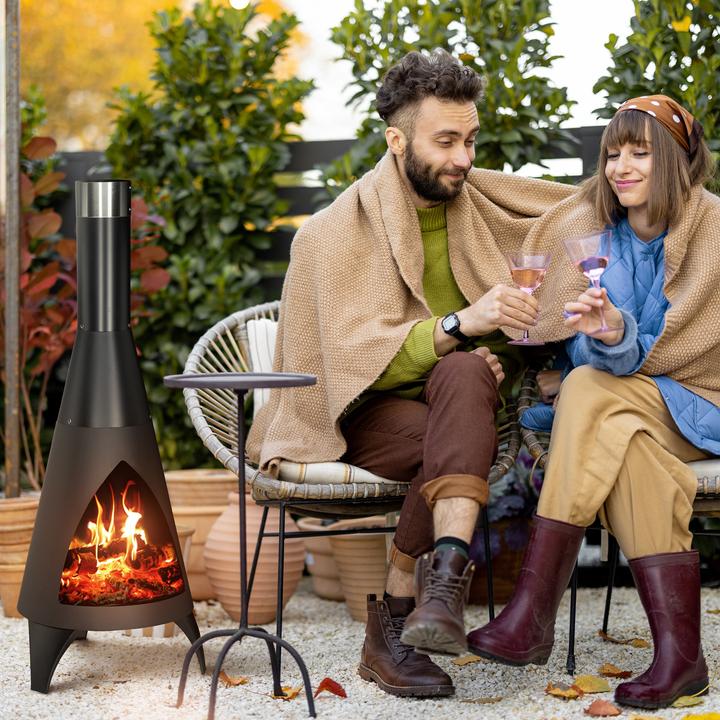 Image du produit Relaxdays Cheminée de jardin avec protecction, décoratif