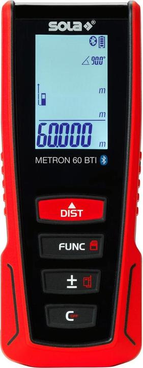 Sola METRON 60 BTI Afstandsmeter in tas - Bluetooth - 60m - IP54 (60 m, 635 nm, Laser range finder)