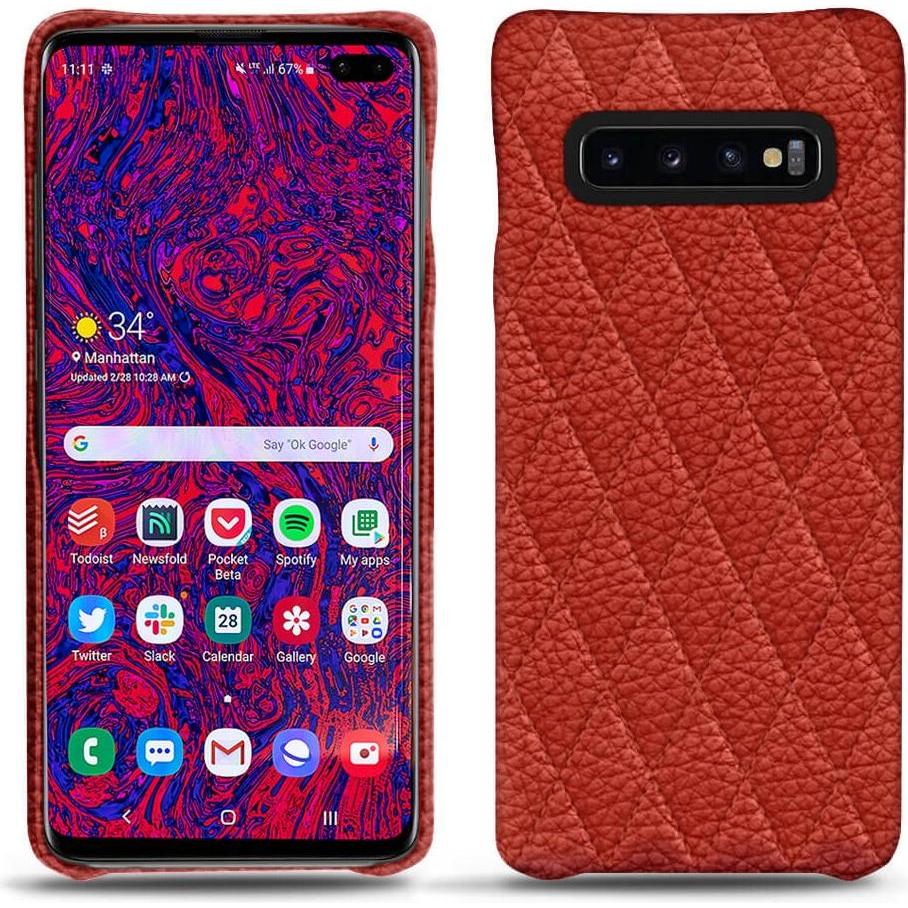 Noreve Lederschutzhülle (Samsung Galaxy S10+), Smartphone Hülle, Orange