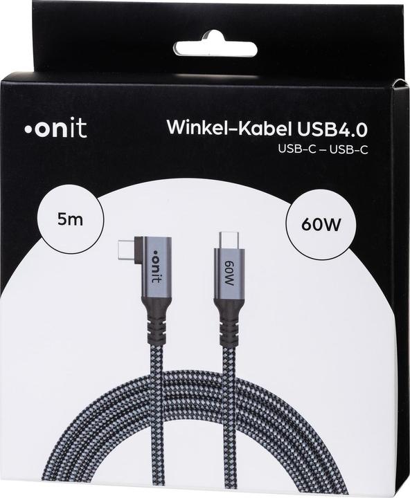 Produktbild Onit USB C – USB C (5 m, USB 4.0, 60 W)