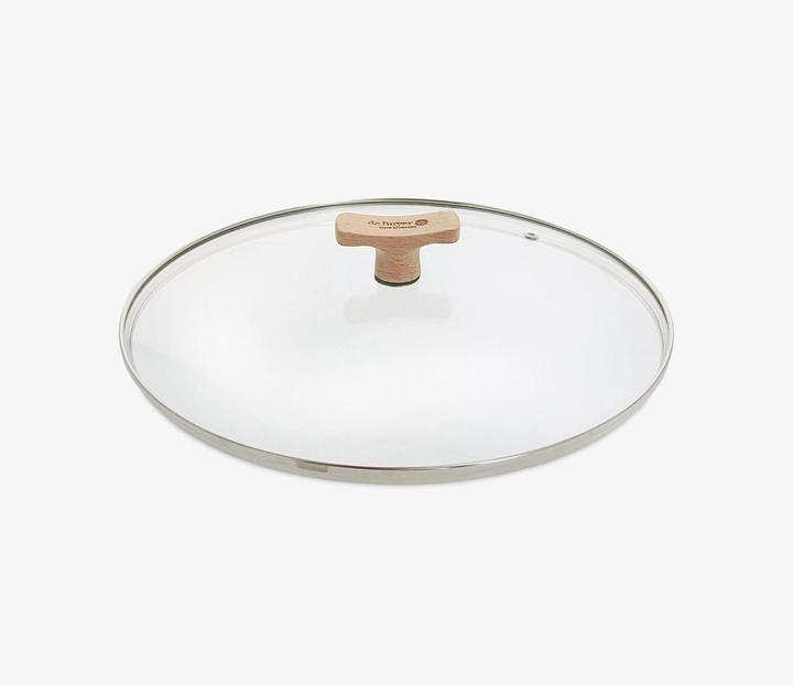 Actual product image de Buyer Glass lid with wooden knob Ø 24cm fits 8780 & 8788 (24 cm, Metal, Glass, Wood)