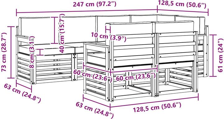 Produktbild vidaXL Outdoor-Sofa