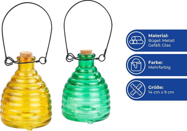 Image du produit Wenko Piège à guêpes en verre, coloré, 2 pièces