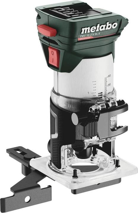 Pince de serrage 6 mm, Pince de serrage 8 mm, Adaptateur d’aspiration, Guide à rouleaux, sans chargeur, sans pack de batteries, Clé plate, Bride de copiage, metaBOX 145, Guide parallèle