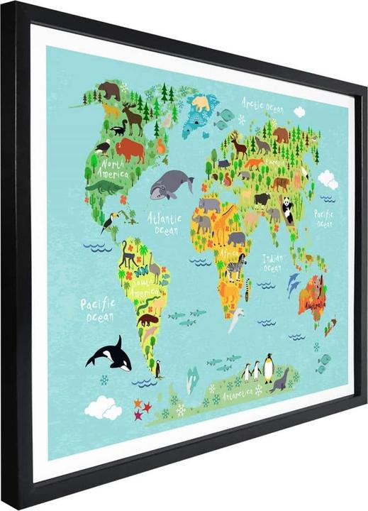 Actual product image Trenddeko Animal children world map (50 x 40 cm)