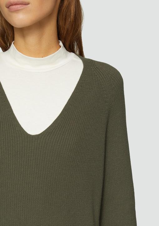 Actual product image S.Oliver Strickpullover Strickpullover mit V-Ausschnitt und Raglan-Ärmeln (40)