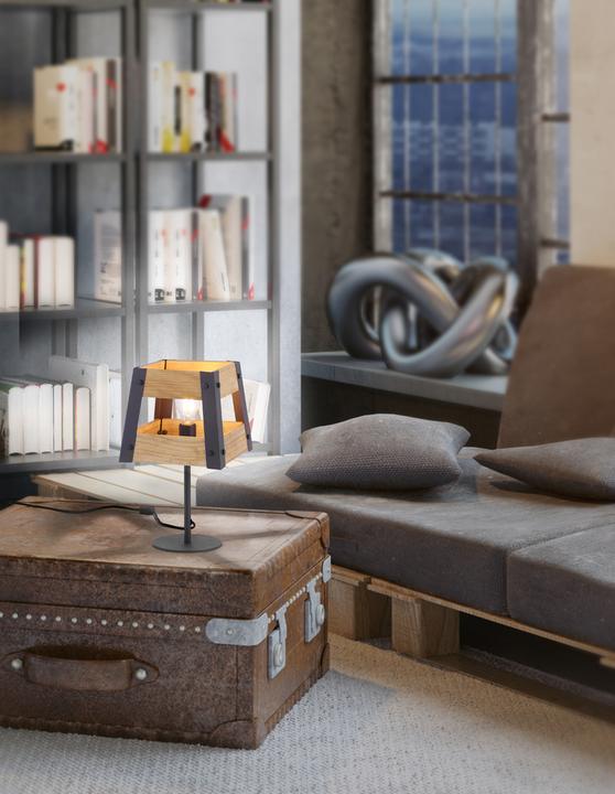 Produktbild Just Light LED Tischleuchte CRATE Holz Vintage Design mit Holz (E27)