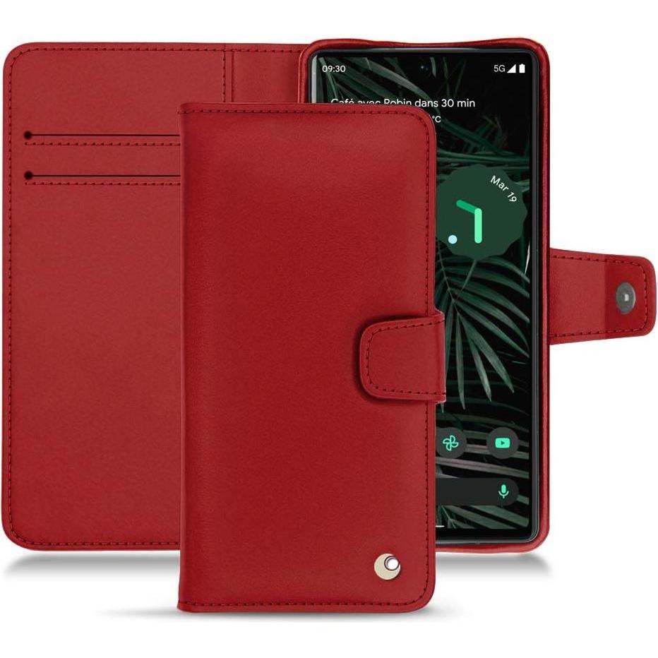 Noreve Lederschutzhülle Wallet (Google Pixel 6 Pro), Smartphone Hülle, Rot