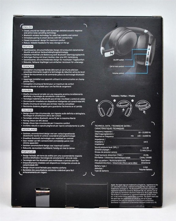 Immagine prodotto Sennheiser HD 4,50 Btnc (ANC, 19 h, Cablato, Senza fili)