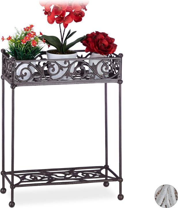 Actual product image Relaxdays Flower Shelf, Cast Iron