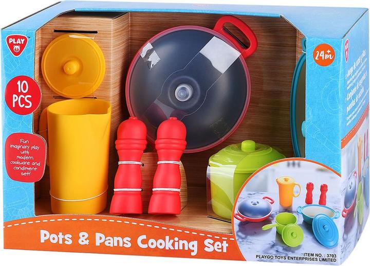 Play and pots, cookery set, 10 pieces.