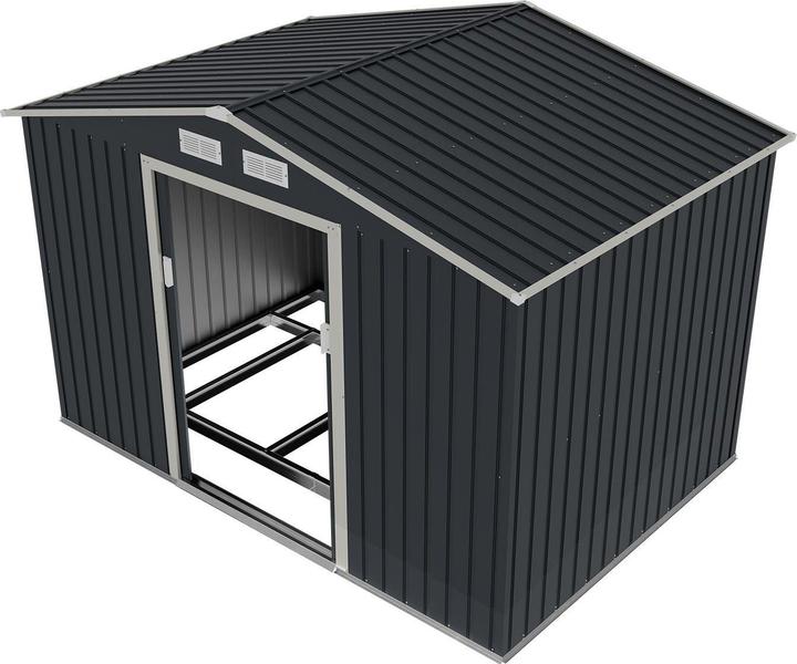 Actual product image Juskys Metal tool shed with pitched roof