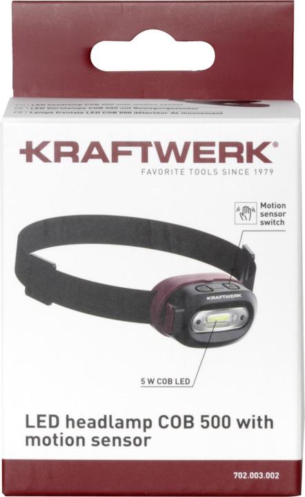 Actual product image Kraftwerk LED Stirnlampe COB Bewegungssensor (500 lm)