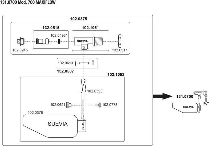 Actual product image Suevia MAXIFLOW float valve