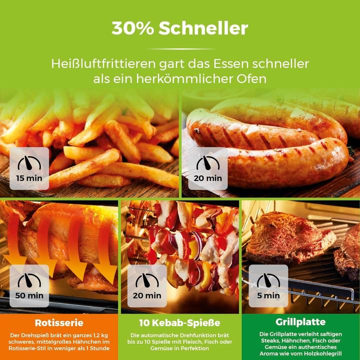 Produktbild TOWER 10-in-1 Digital-Heissluftfritteuse mit Schnellluftzirkulation, 60-Minuten-Timer