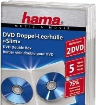 Produktbild Hama DVD-Doppel-Leerhülle Slim, 5er-Pack