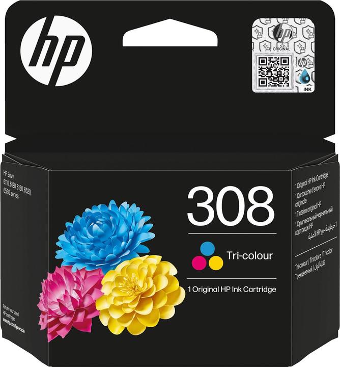 HP 308 Tri-color Original Ink Cartridge