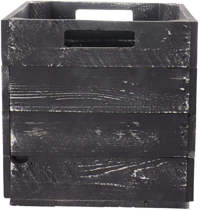 Produktbild Holz Zollhaus Aufbewahrungskiste Vintage Schwarz 33 x 38 cm (33.33 cm, 39.61 l, 1x)