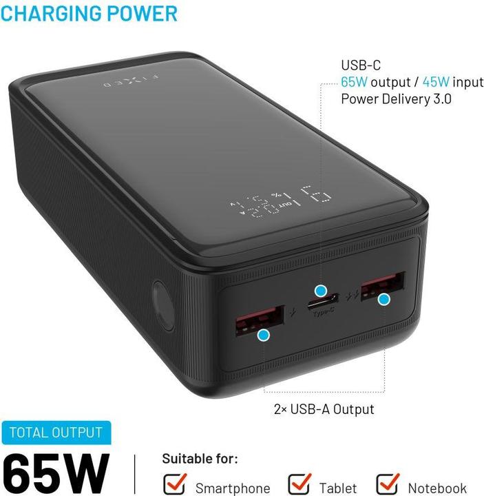 Image du produit Fixed Zen2 30, PD 65W, 30 000 mAh (30000 mAh, 65 W, 30 Wh)