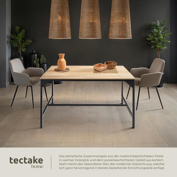 Image du produit tectake Table de salle à manger Belfast (120 x 120 x 75 cm)