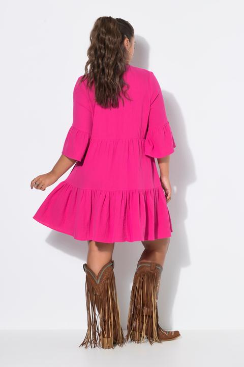 Image du produit Studio Untold Robe courte en mousseline, coupe évasée, avec volants (46, 48)