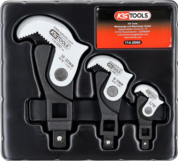 Produktbild KS Tools 1/4″ + 3/8″ + 1/2″ Multifunktions-Schlüssel-Satz, 3-tlg (10  mm, 11 mm, 12 mm, 13 mm, 14 mm, 15 mm, 16 mm, 17 mm, 18 mm, 19 mm, 20 mm, 21 mm, 22 mm, 23 mm, 24 mm, 25 mm, 26 mm, 27 mm, 28 mm, 29 mm, 30 mm, 31 mm, 32 mm, 5 mm, 6 mm, 7 mm, 8 mm, 9 mm)