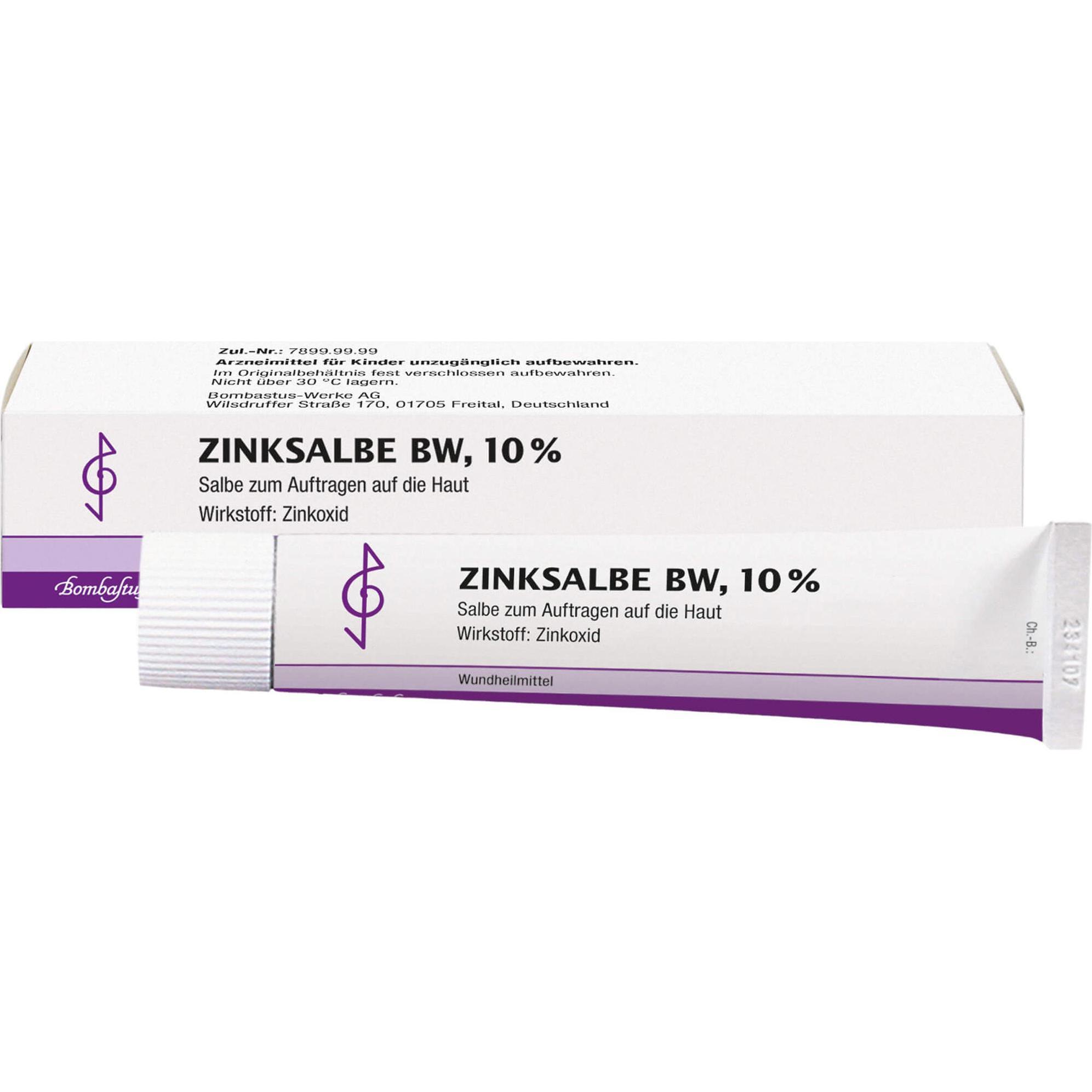Bombastus, Wundversorgung, Zinksalbe BW, 10% Wundheilmittel, 50 ml Salbe (50 ml)