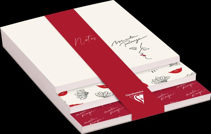 Produktbild Clairefontaine Moulin Rouge, Memoblock, 3 Ebenen, 10x14x0,8cm, 90 Blätter, 30 pro Format -