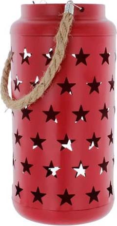 Actual product image MICA Living Laterne mit Sternen rot - ca. 12 x 12 x 22,5 cm