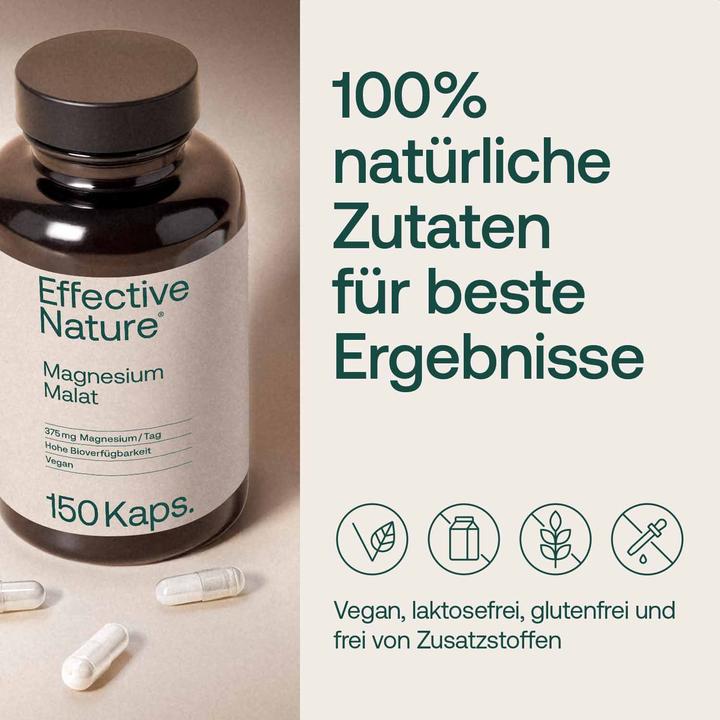 Produktbild Effective Nature Magnesium Malat (150 Stk., Kapseln, 100 g)