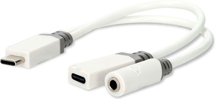 Nedis USB-C™ Adapter | USB 2.0 | USB-C™ mannelijk | USB-C™ vrouwelijk / 3,5 mm vrouwelijk | 0,10 m | Rond (USB Type C, 3,5 mm aansluiting)