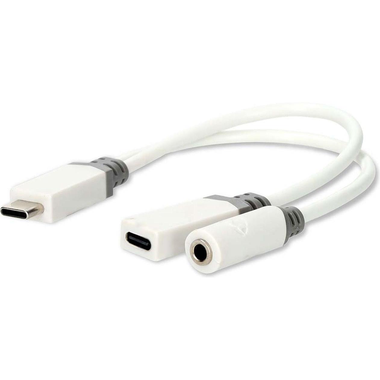 Nedis USB-C™ Adapter USB 2.0 USB-C™ Stecker USB-C™ Buchse / 3.5 mm Buchse 0.10 m Rund Ve (USB Typ C, 3.5mm Klinke), Mobi...