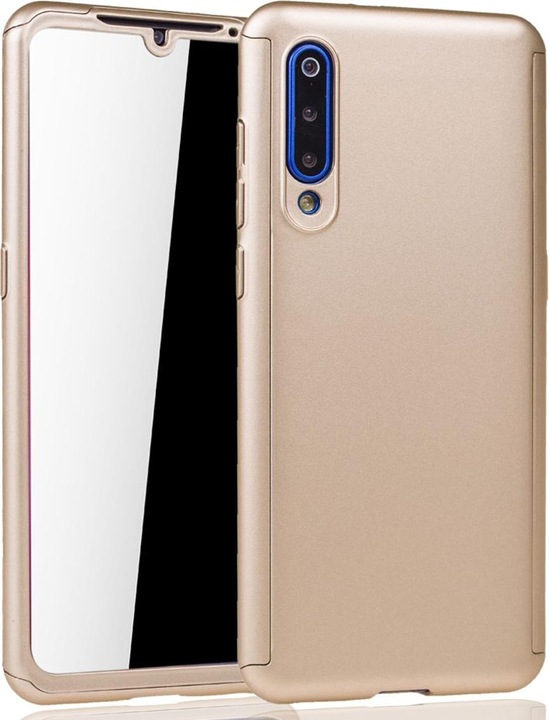 Produktbild König Design Hülle Handy Schutz für Xiaomi Mi 9 Full Case Cover Displayschutz Tasche 360 Gold (Xiaomi Mi 9)