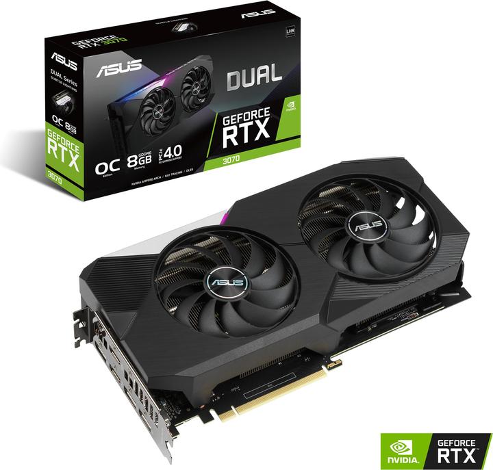 Image du produit ASUS GeForce DUAL RTX 3070 O8G V2 (8 Go)