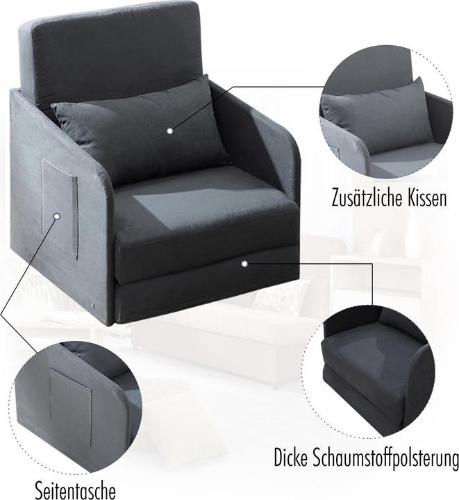 Image du produit Homcom Fauteuil-lit pliable