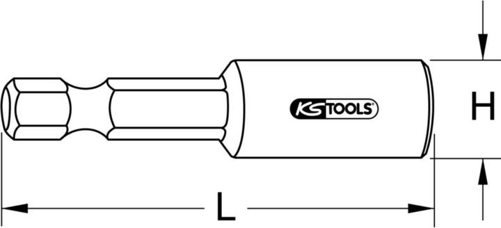 Actual product image KS Tools 1/4 hanger screwdriver. M10 122.2107 (Hexagonal)
