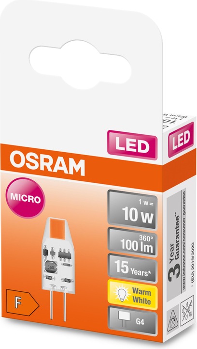 Actual product image Osram Star Pin Micro (G4, 1 W, 100 lm, 1 x, F)