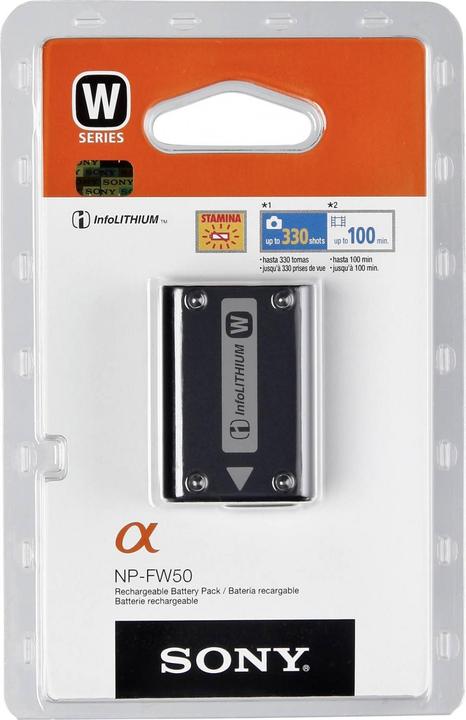 Actual product image Sony NP-FW50 battery (Rechargeable battery)