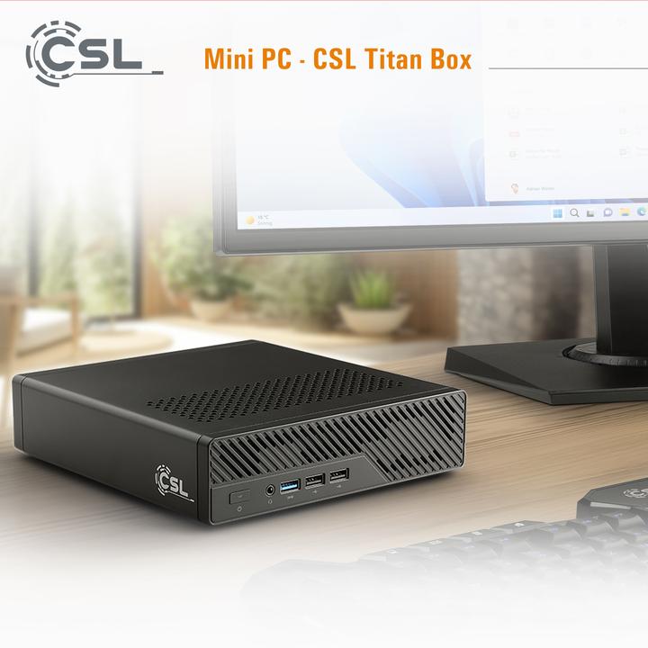 Actual product image CSL Mini-PC TitanBox i9-12900H / 8GB / 500 GB M.2 SSD / Windows 11 Pro (500 GB, 8 GB, Intel Core i9-12900H, Intel Iris Graphics)