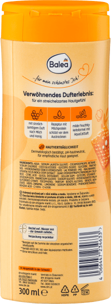 Actual product image dm Balea Cream Shower Milk Honey (300 ml)