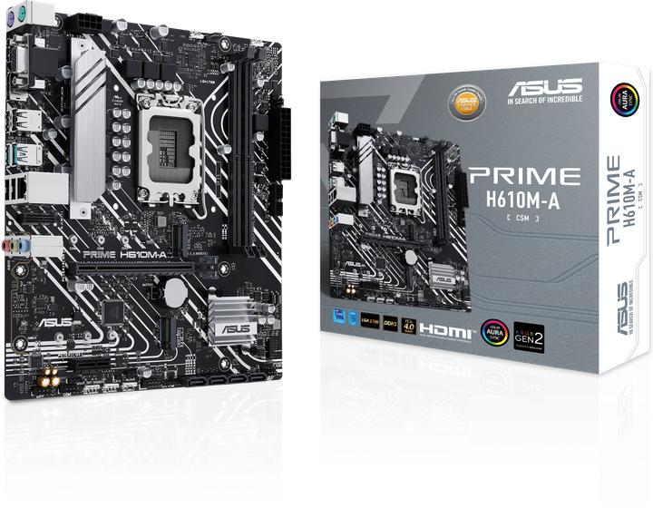 Produktbild ASUS PRIME H610M-A-CSM LGA1700 2DDR4 MB (LGA 1700, Intel H610, mATX)