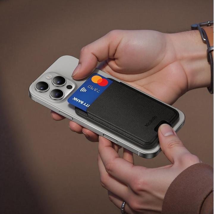 Actual product image Mcdodo - Magnetic Card Holder (WH-7920) - with 3 Card Capacity, Leather, Ultra-slim - Black